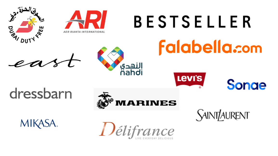 Company logos for Retailers who are Martec International clients